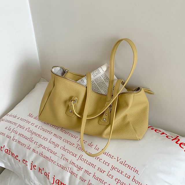 Leather Plain Faux Bag Shoulder