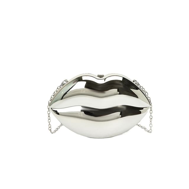 Chain Crossbody Strap Lips Bag