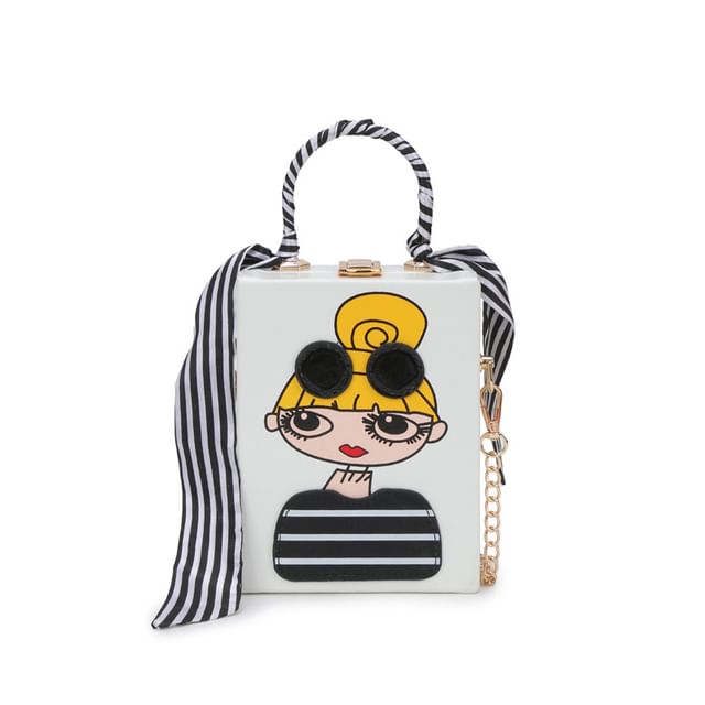 Chain Cartoon Bag Crossbody Strap Print