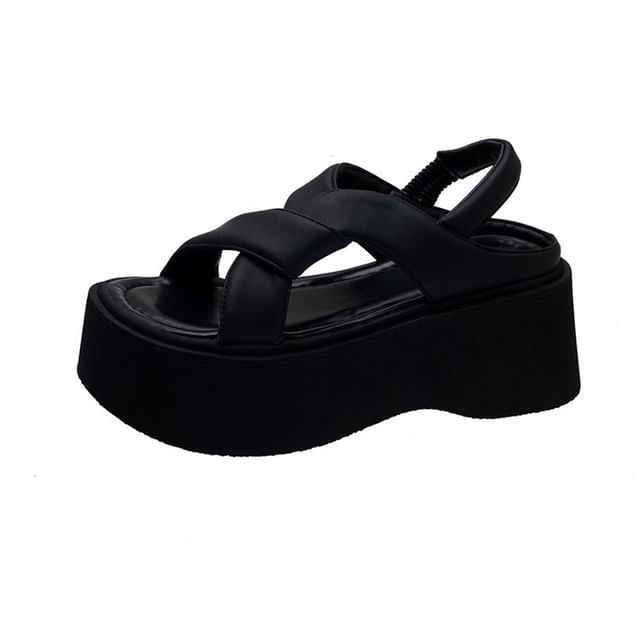 Platform Slingback Plain Sandals