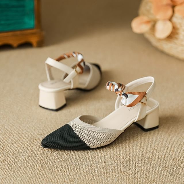 Heel Pointed Sandals Chunky