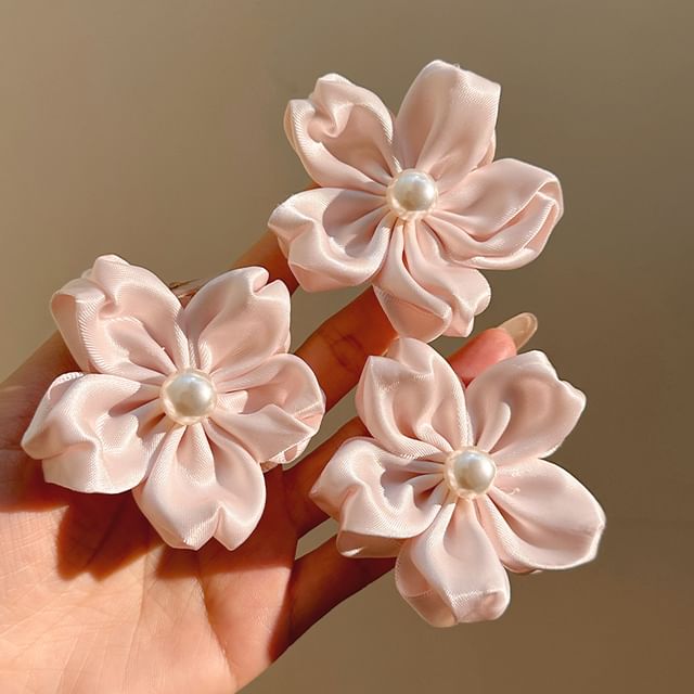 Clip / Hair Set Pearl Faux Flower