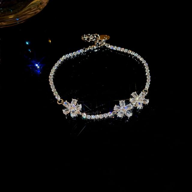 Tennis Flower Bracelet CZ