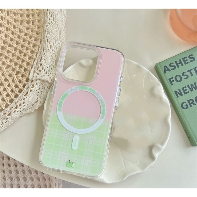 with Apple Phone Case MagSafe) (Compatible Plaid Magnetic