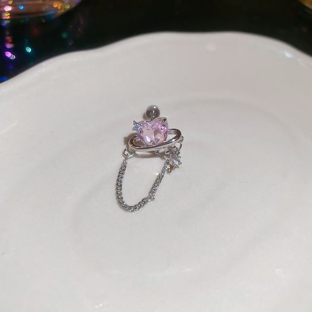 Earring Chain Stud Heart