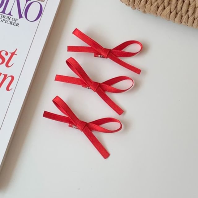 Bow Hair Set of Plain Clip 3: