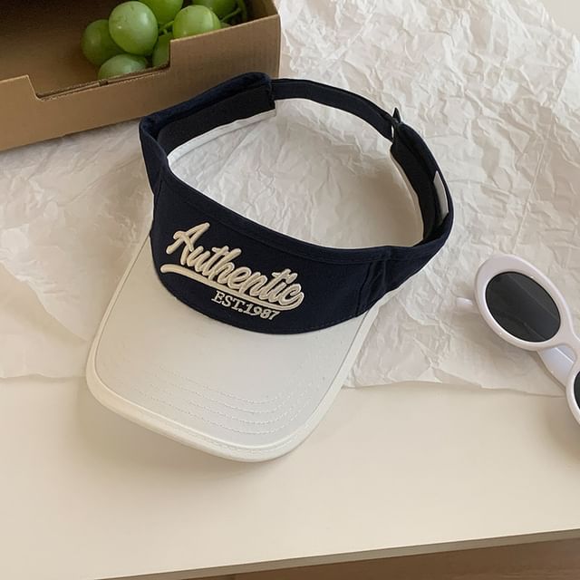 Two-Tone Visor Lettering Sun Embroidered