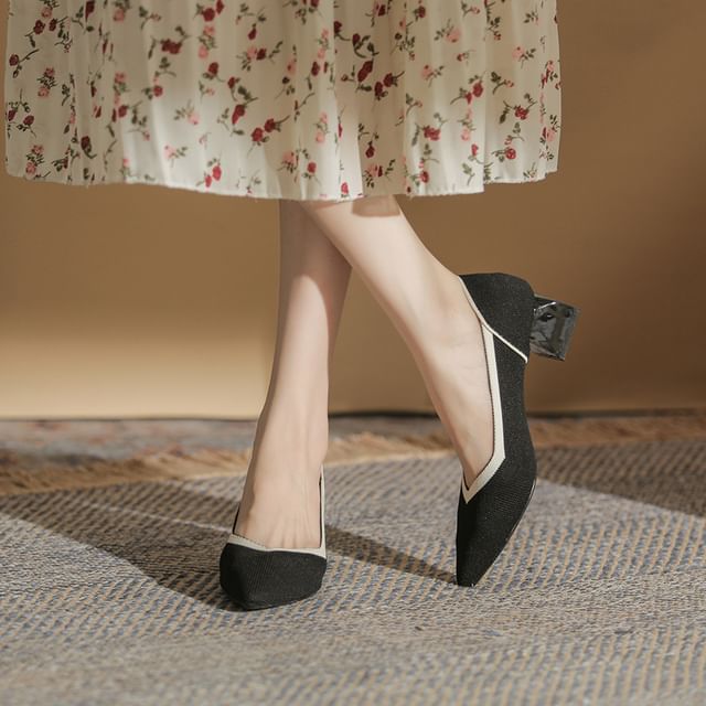 Escarpins pointus à talons épais