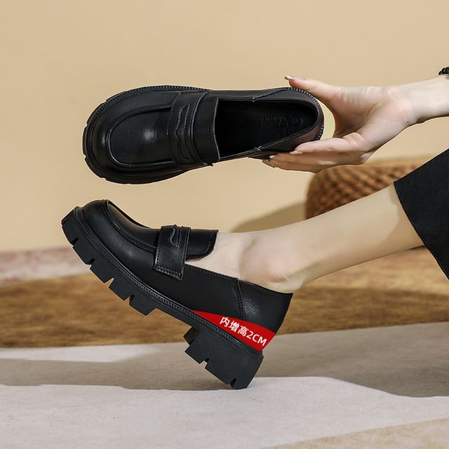 Platform Chunky Heel Loafers