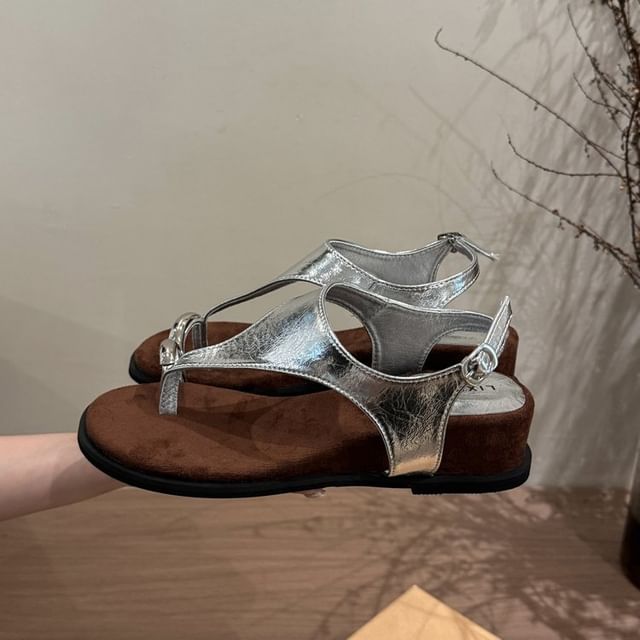 Loop Toe Wedge Sandals