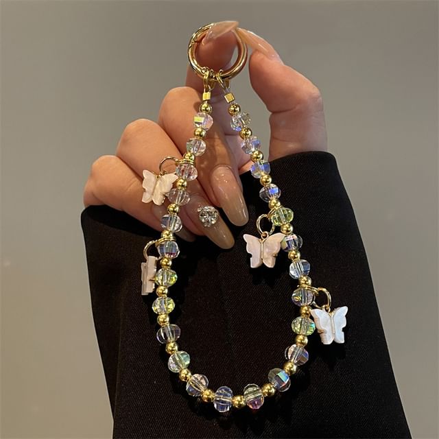 Butterfly Beaded Lanyard Phone