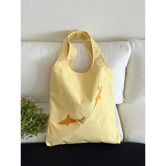 Embroidered Bag Tote Nylon