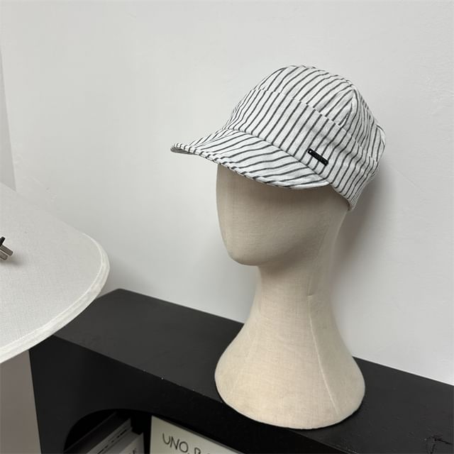 Striped Cap Short Baseball Brim