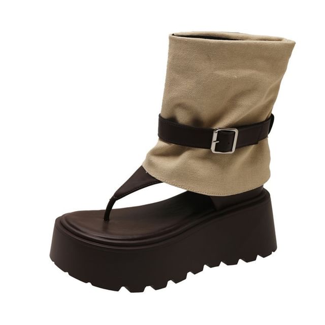 Short Platform Thong Boots