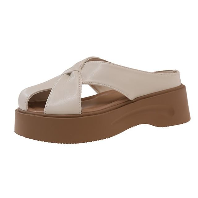 Platform Mules Plain Cross