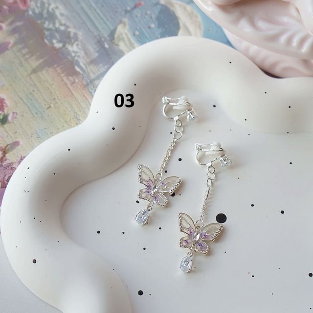 Dangle Clip / On Earring Butterfly