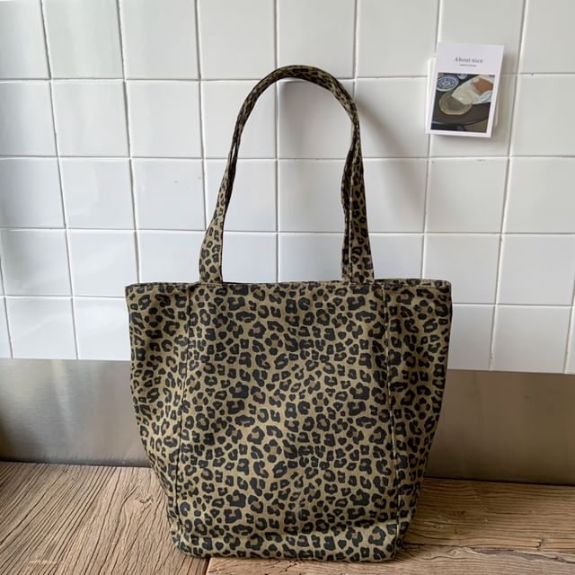 Print Tote Bag Leopard