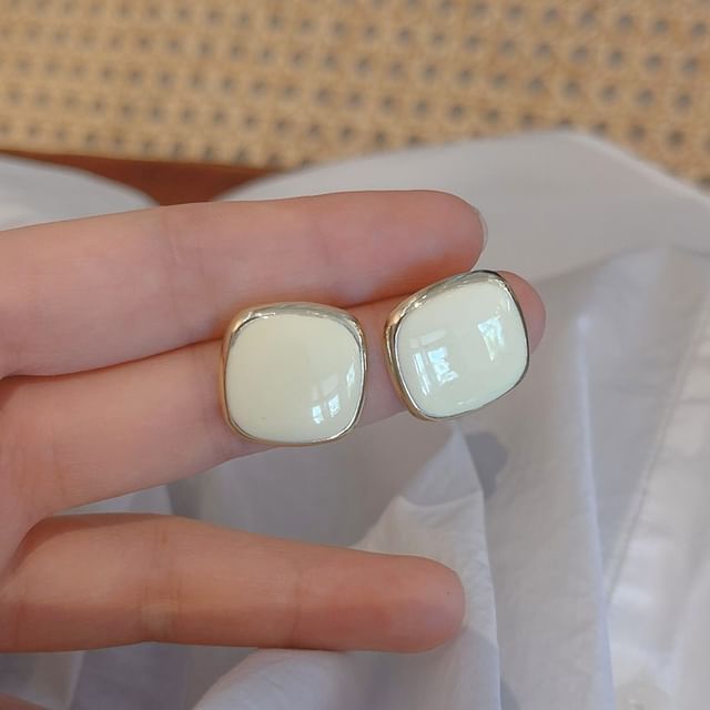 925 Square Sterling Stud Earring Silver