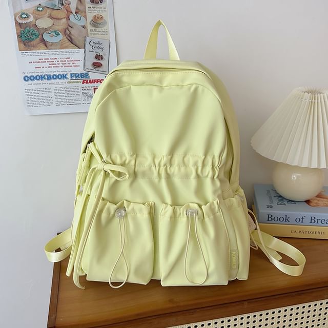Backpack Bow Nylon Plain Drawstring