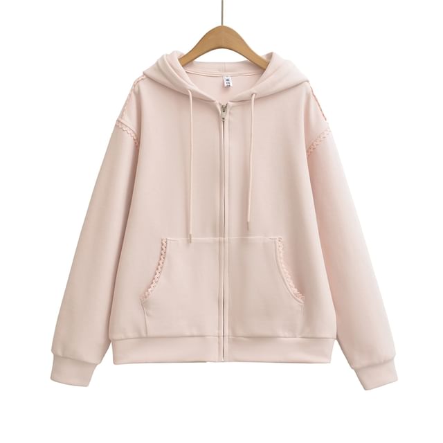 Zip-Up Drawstring Hoodie