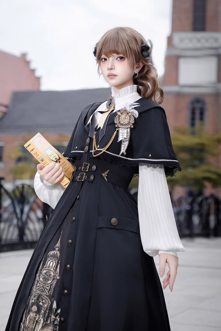 Charcoal Embroidered Long-Sleeve College Vintage 3-Piece - Dragon’s Aria