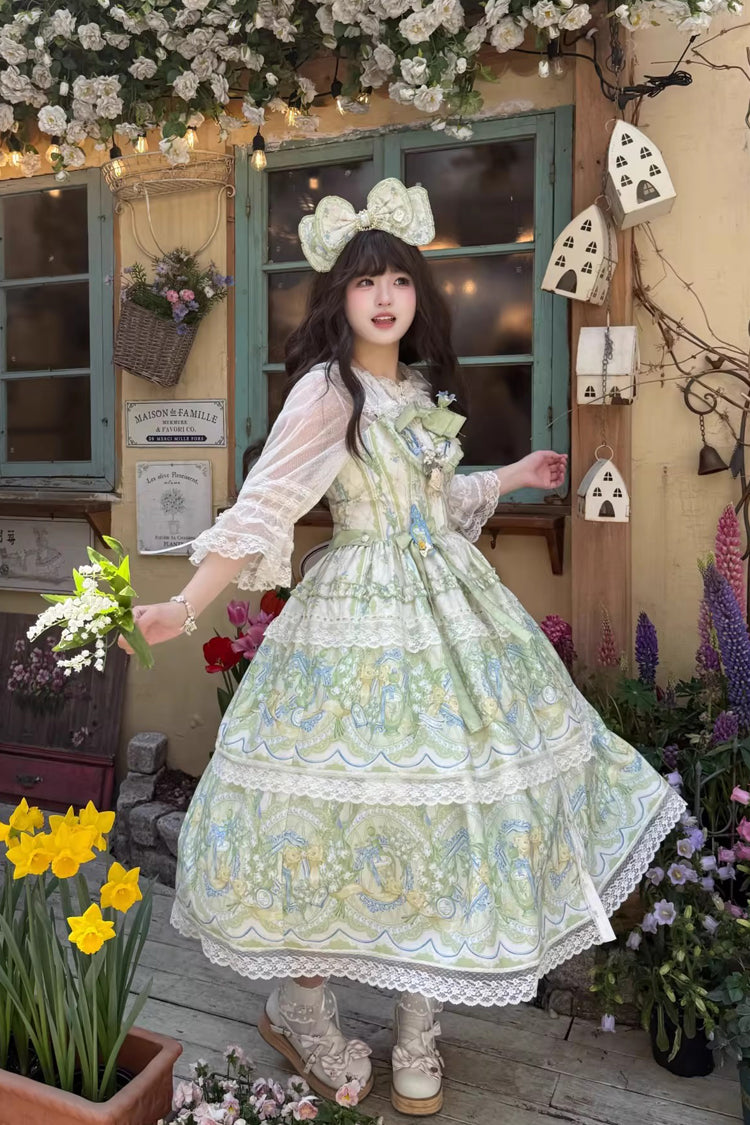 Sleeveless Lace JSK with Tea Collar - Plus Size Lolita
