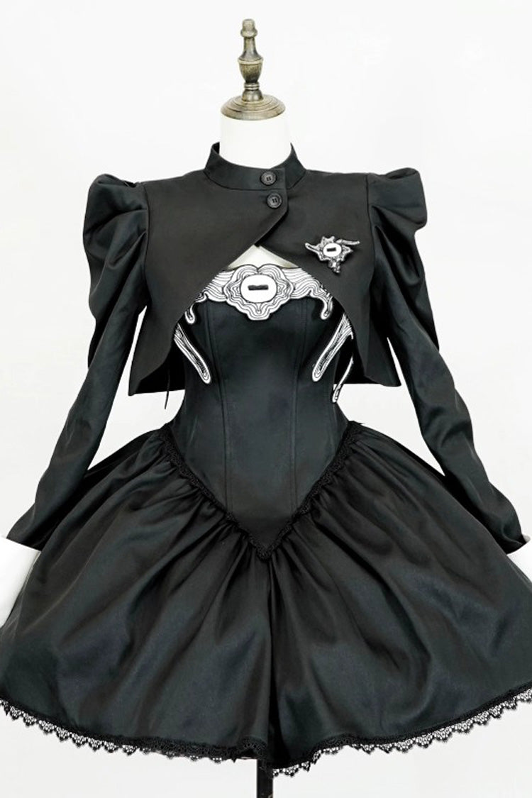 Onyx Ruffled Sleeveless Bow Dress Short - Demon’s Eye