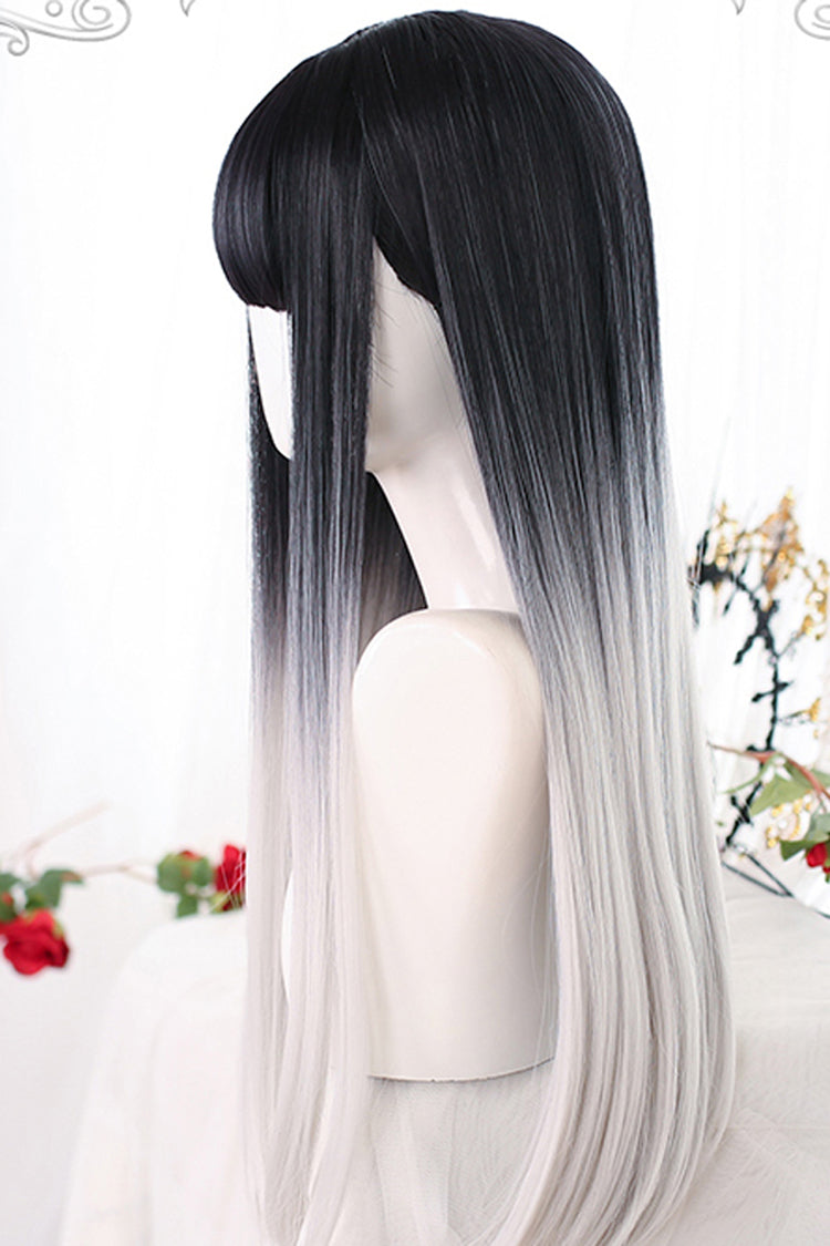 Classic Lolita Wig with Gradient Straight Hair in Natural Black