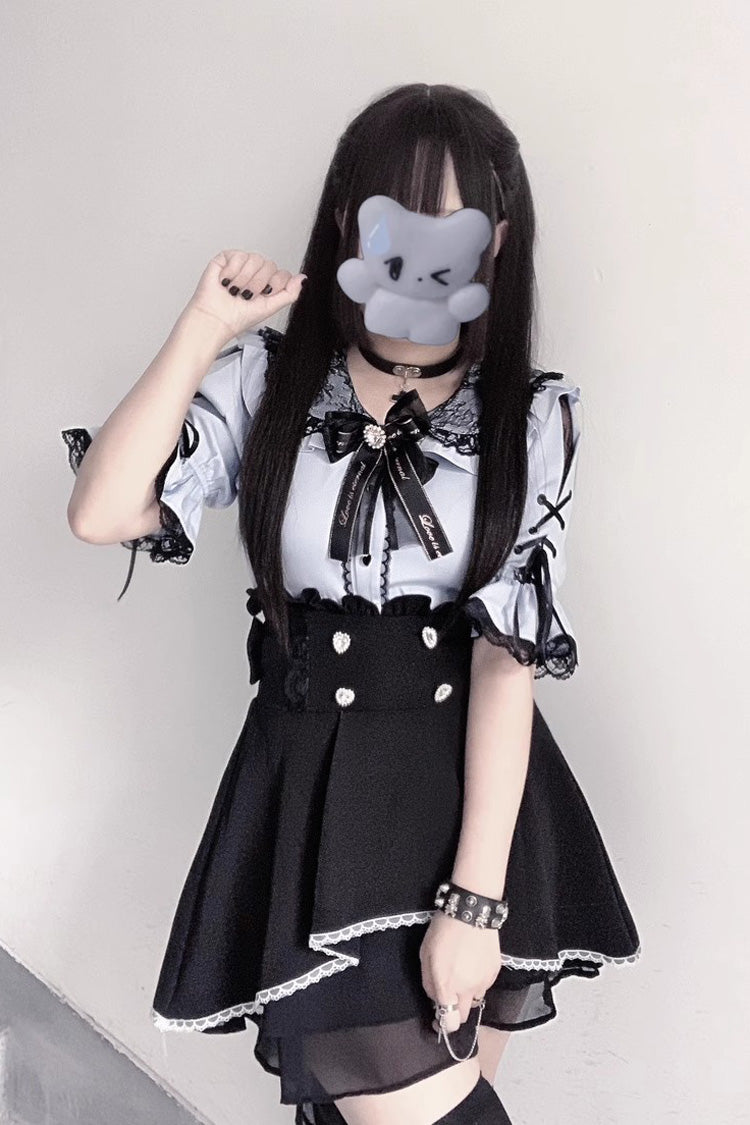 Slim Fit Bowknot Lace Sweet Lolita Jirai Blouse in Three Shades