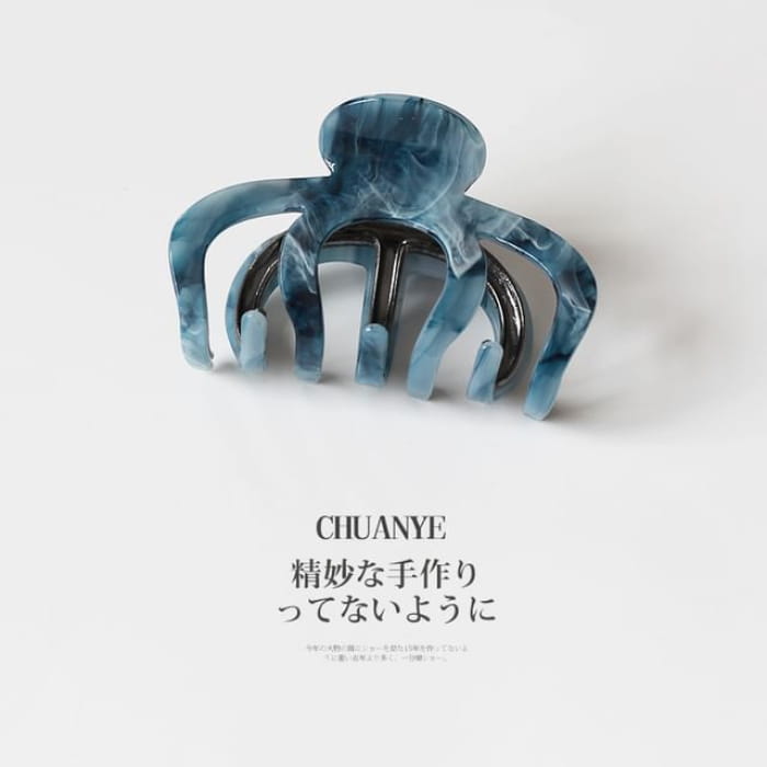 Alloy Hair Claw - Type 06 - Pumpkin Shape - Blue / One Size