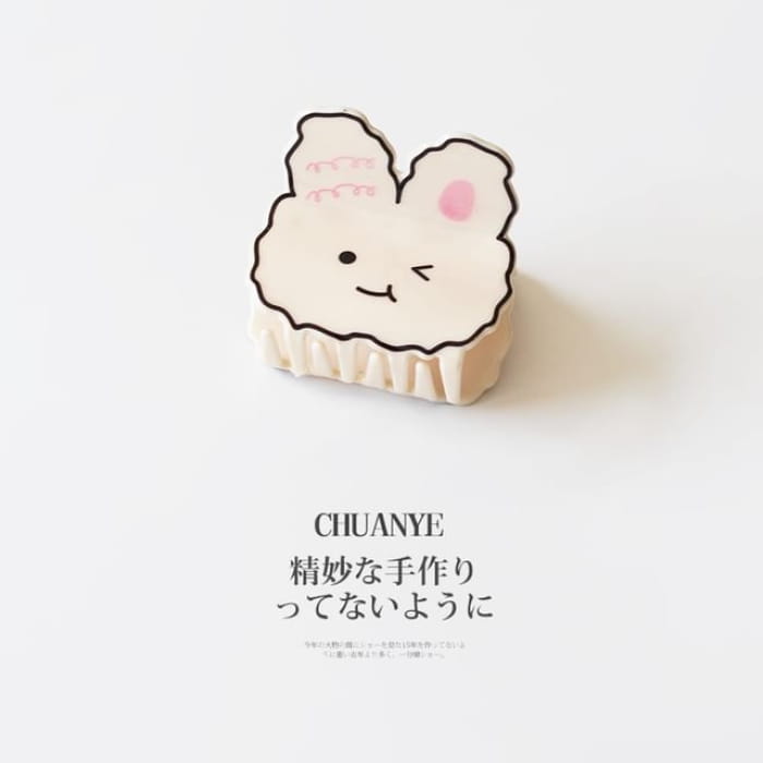 Animal Hair Claw Clip - Type 05 - White / One Size