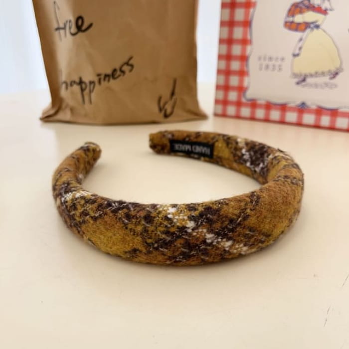 Argyle Fabric Headband - Yellow / One Size