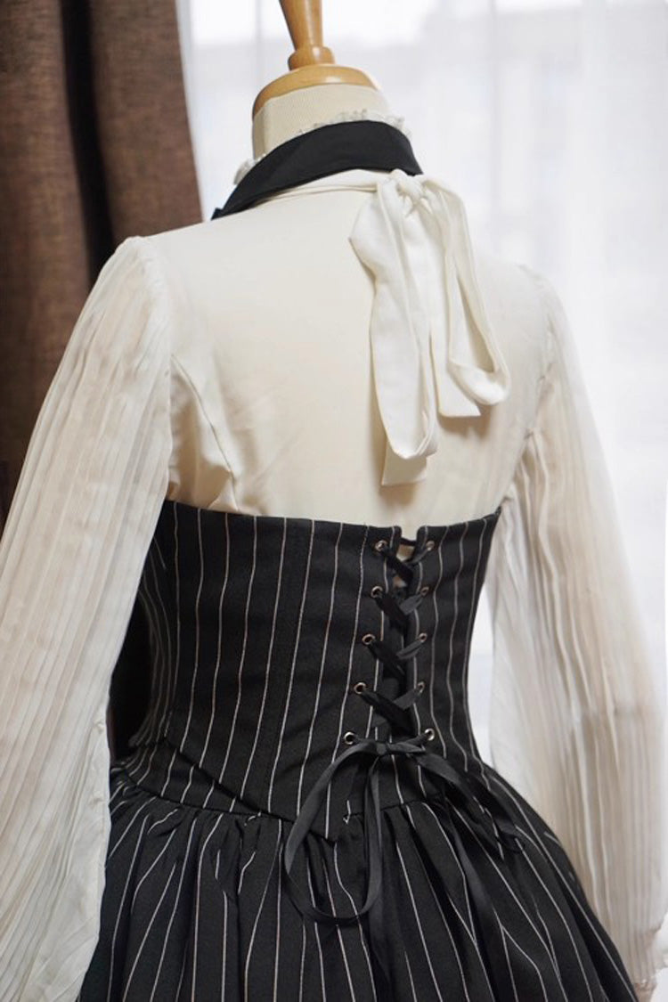 Striped College-Style Lolita Vest with V Collar