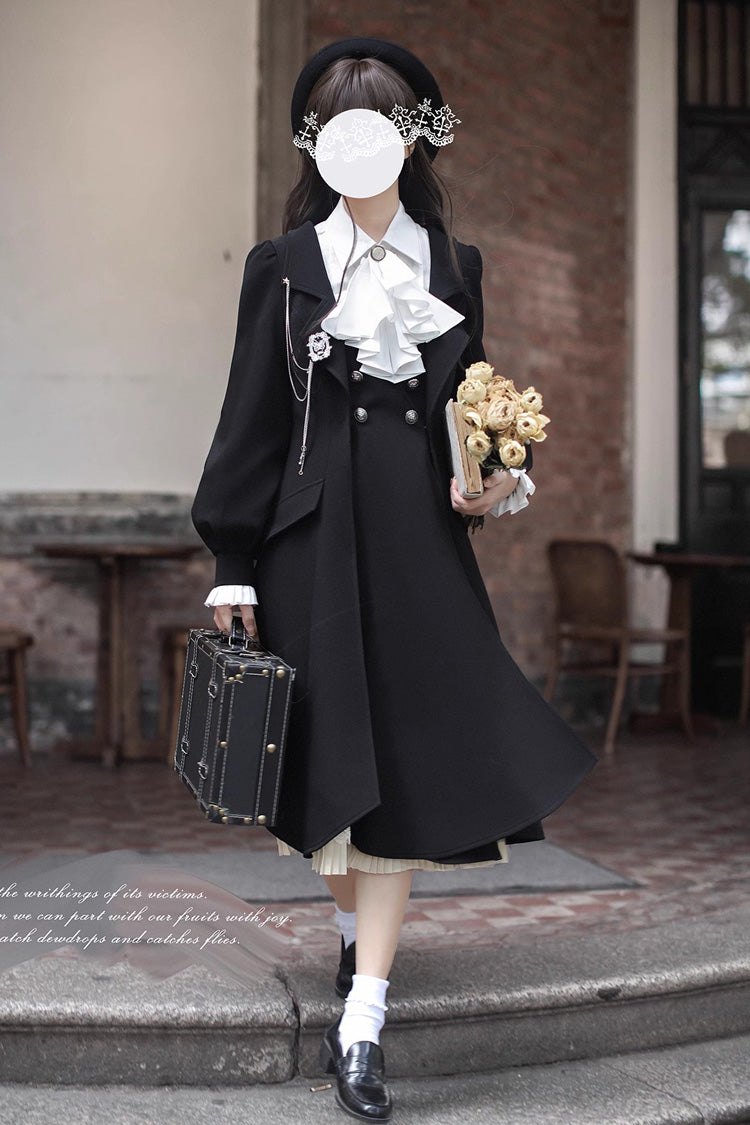 Black Bow Lace Elegant Jumper Dress - Hathaway
