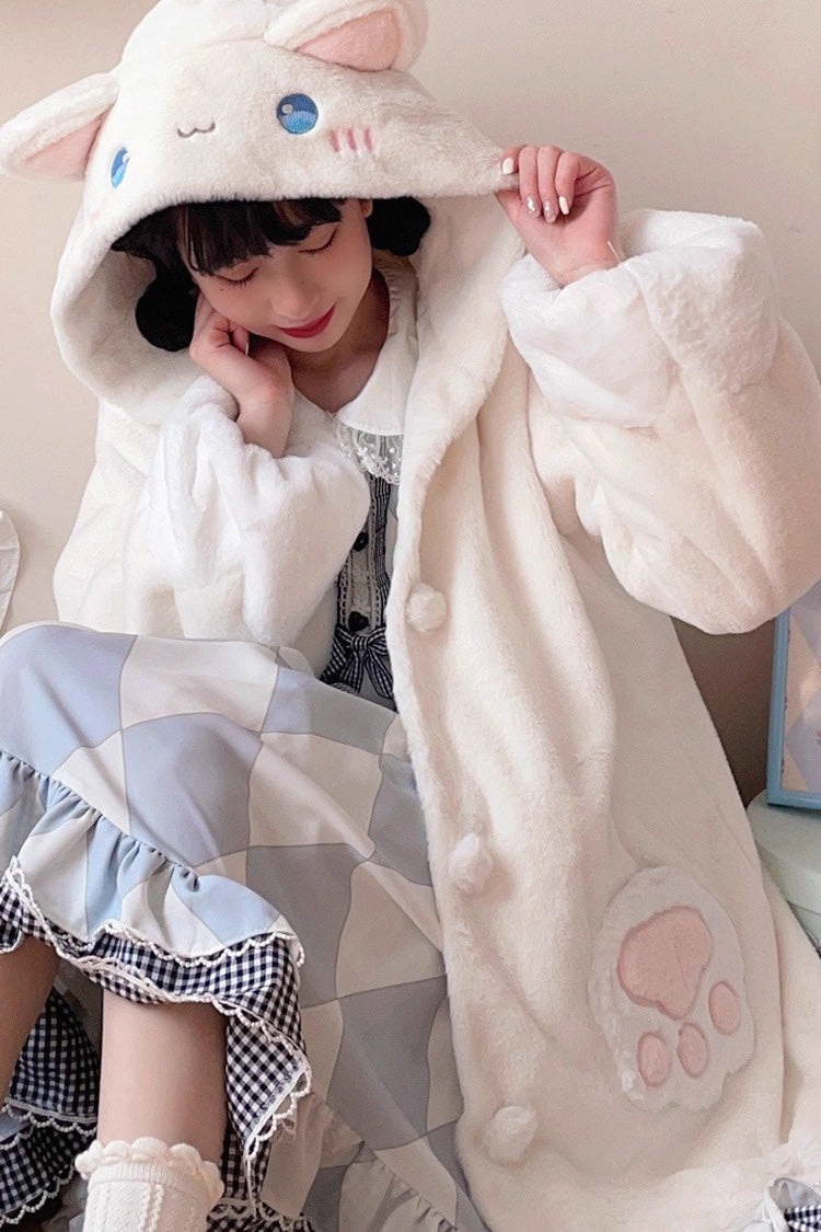 Cozy Hooded Sleepy Bear Cat Sweet Lolita Winter Coat