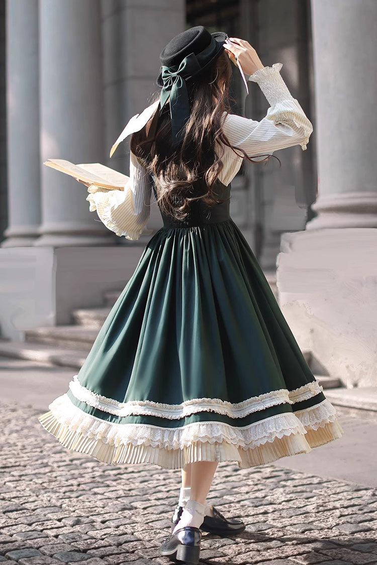 Green Bow Lace College Style Elegant Jumper - Artemis SP