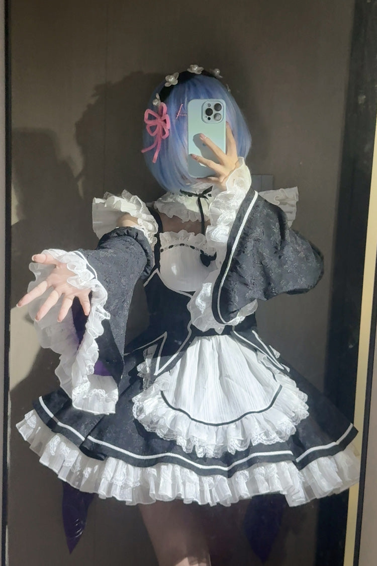 Ram Rem Sweet Japanese Lolita JSK Dress Set with Bowknot