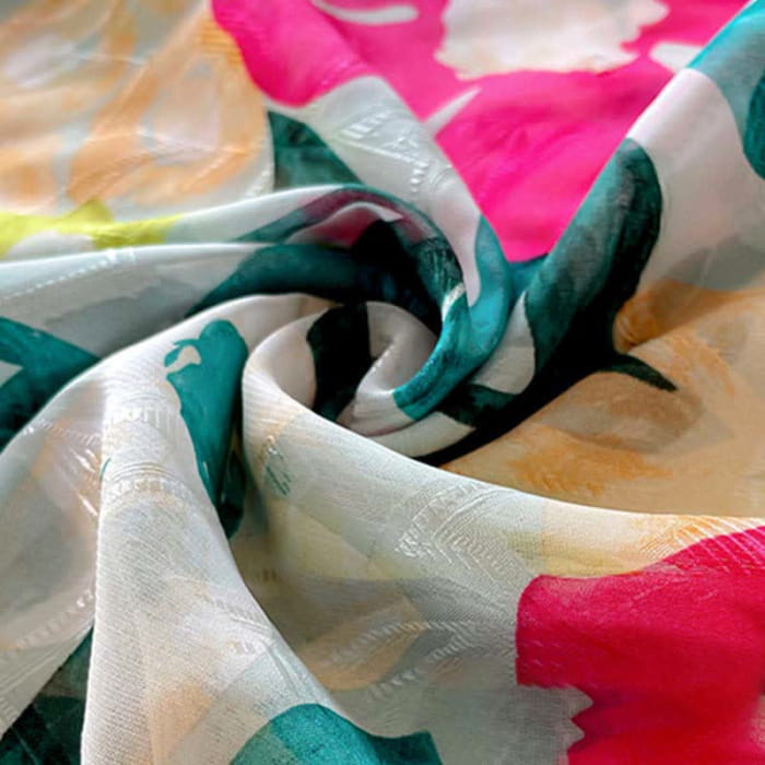 Color Floral Print Puff Sleeve Lapel Shirt Workwear - Green