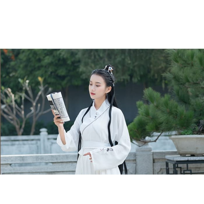 Couple Matching Crane Embroidered Hanfu Jacket / Long