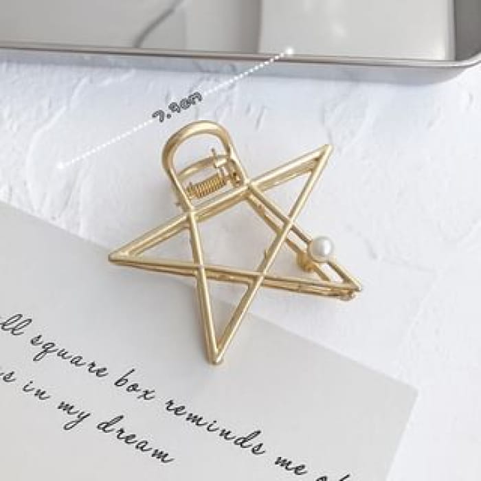 Cutout Alloy Hair Claw (Various Designs) - 9 - Pentagram