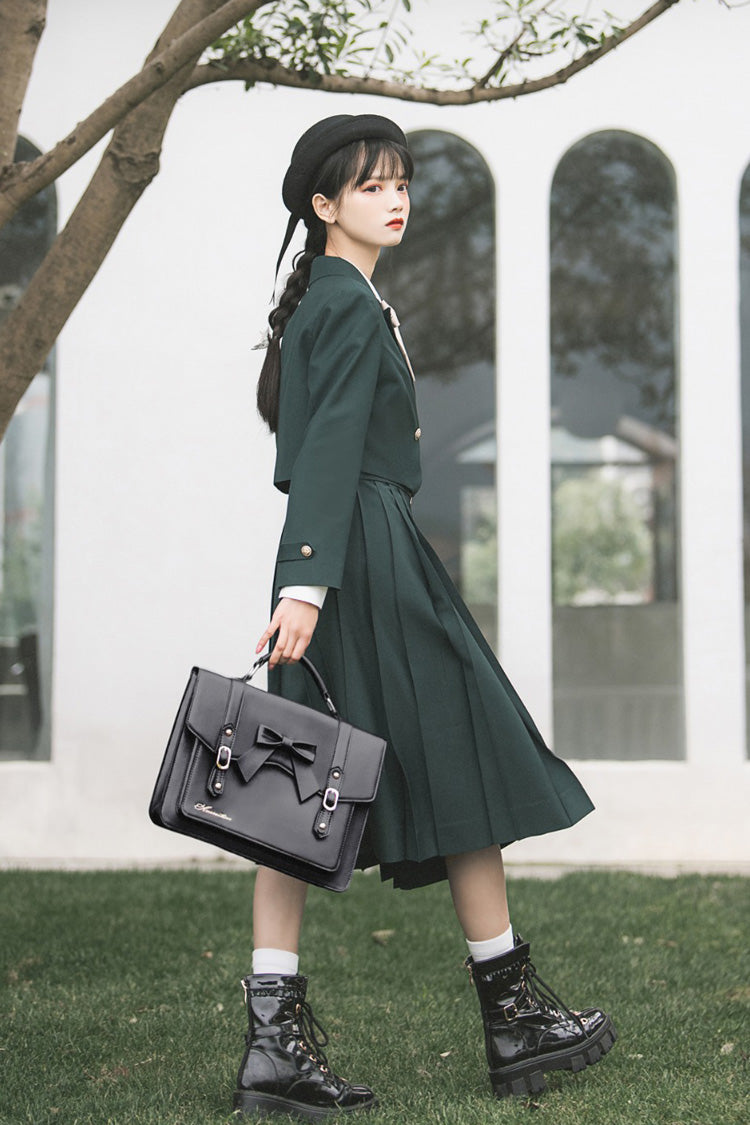 Green Artemis Collegiate Elegant Lolita Jumper Dress