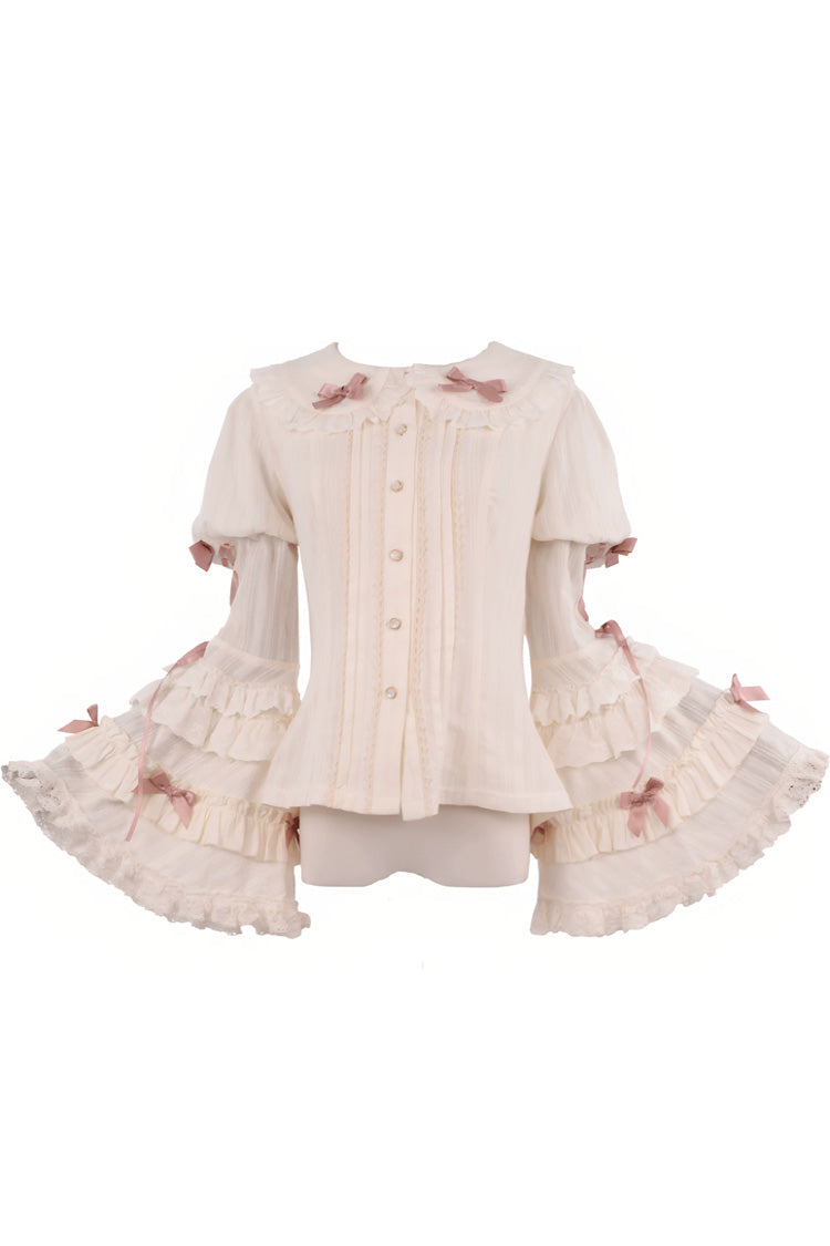 Antique Teddy Bear Sleeveless Printed Bow Lace Sweet Elegant Lolita Jsk Dress - Pink