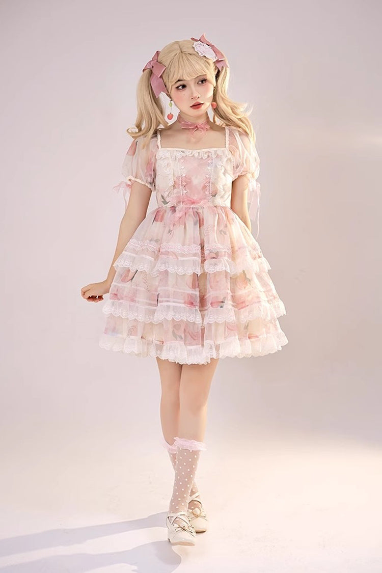 Blush Organza A-Line JSK with Peaches