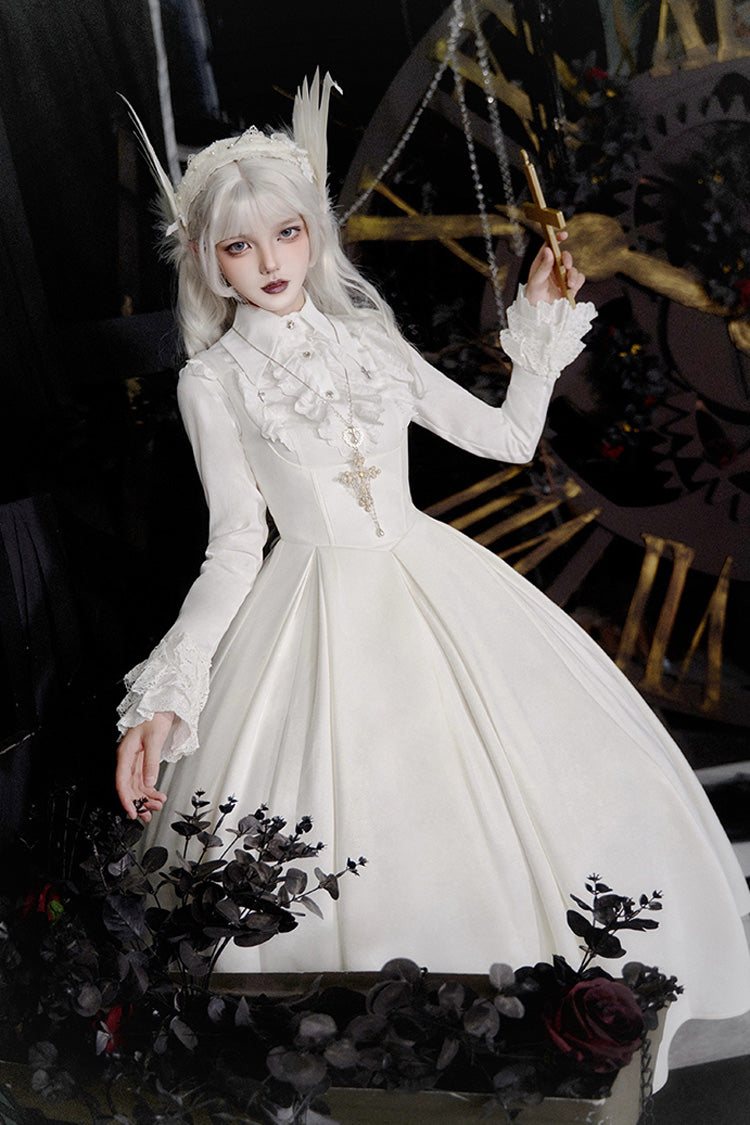 Gothic Corset Dress with Embroidery and Fishbone Detail - Night Poems, 2 Hues