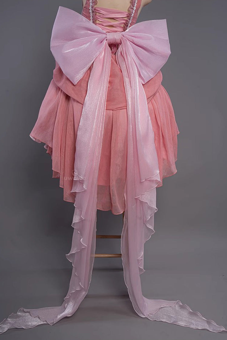 Pink Angel Bow Lace Princess Lolita Jumper Dress