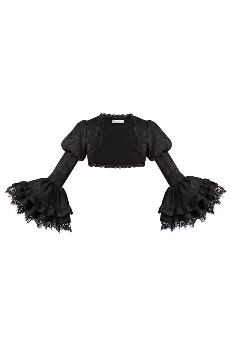 Black Multi-Layer Jacquard Ruffled Witch Gothic Skirt - Letters & Poems · Twilight