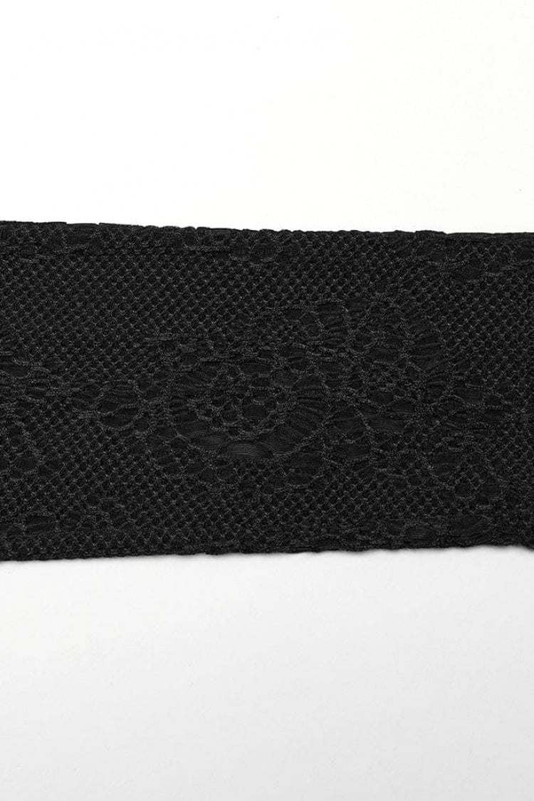 Raven Crewneck Long-Sleeve Jacquard Symmetrical Rope Gothic Tee for Men