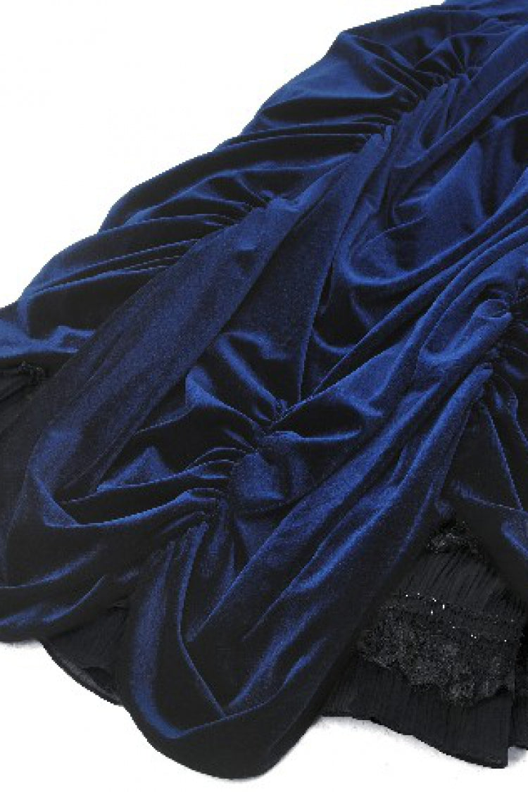 Black/Blue Multi-Layered Lace Slip Dress for Women