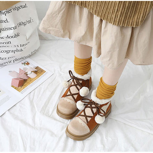 Suede Sweet Lolita Short Martin Boots