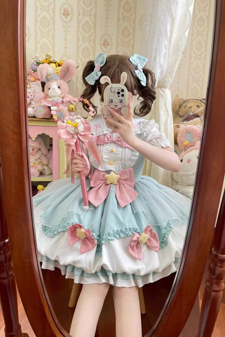 Wishing Star Bowknot JSK Dress with Bud Accents